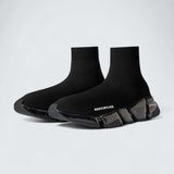 Speed 2.0 Full Clear Sole Sneaker in Black Recycled Knit