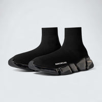 Speed 2.0 Full Clear Sole Sneaker in Black Recycled Knit