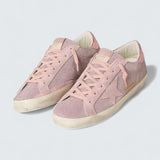 Super-Star LTD 'Pink Glitter with Suede Star and Leather Heel Tab'