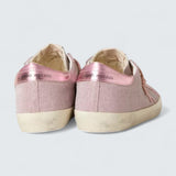 Super-Star LTD 'Pink Glitter with Suede Star and Leather Heel Tab'