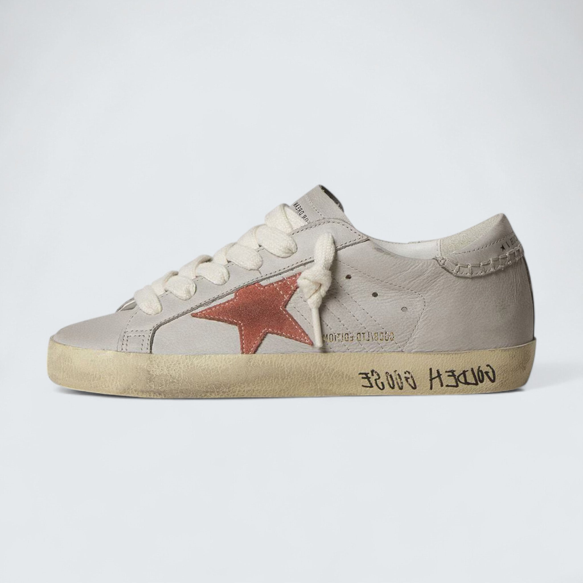 Super-Star LTD 'Gray Leather with Brick-Red Suede Star'