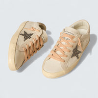 Super-Star LTD 'Leather with Beige Suede Star with Swarovski Studs'