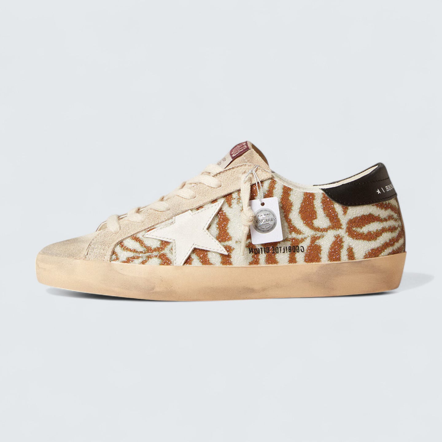 Super-Star LTD 'Zebra-Effect Swarovski with White Leather Star'