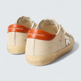 Super-Star LTD 'White Leather with Silver Leather Star and Croc-Print Leather Heel Tab'