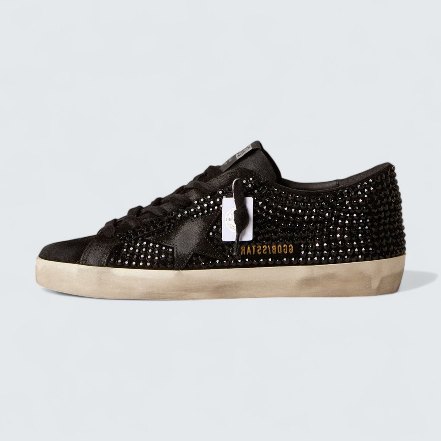 Super-Star 'Black Suede with Swarovski Crystals and Black Suede Star'
