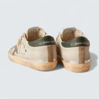 Super-Star 'Gray Canvas with Green Leather Star and Heel Tab'