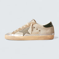 Super-Star 'Gray Canvas with Green Leather Star and Heel Tab'
