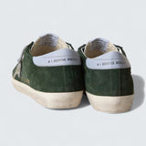 Super-Star 'Green Suede with Silver Glitter Star and Leather Heel Tab'