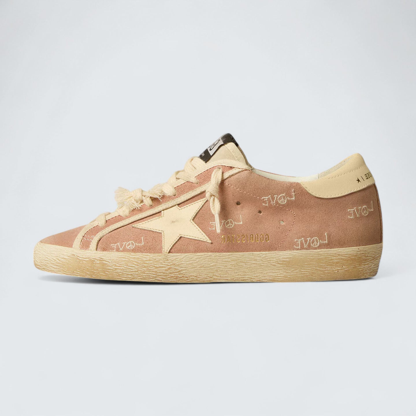 Super-Star 'Powder-Pink Suede with Cream Leather Star'