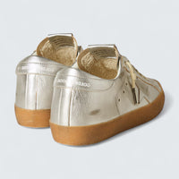 Super-Star 'Silver Metallic Leather with Leather Star and Heel Tab'