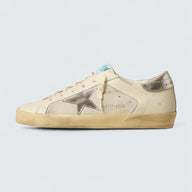 Super-Star 'White Leather and Suede with Silver and Gold Leather Star'