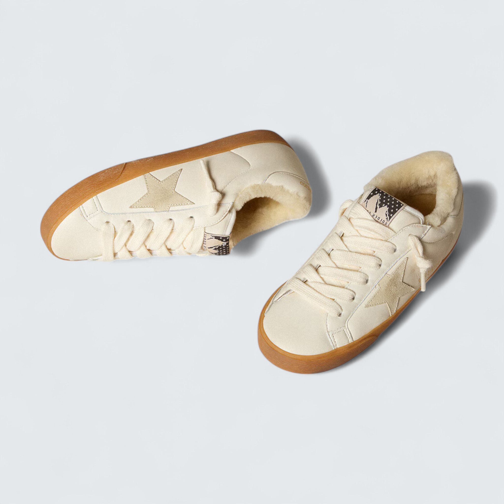 Super-Star 'White Nappa with Suede Star and Shearling Lining'