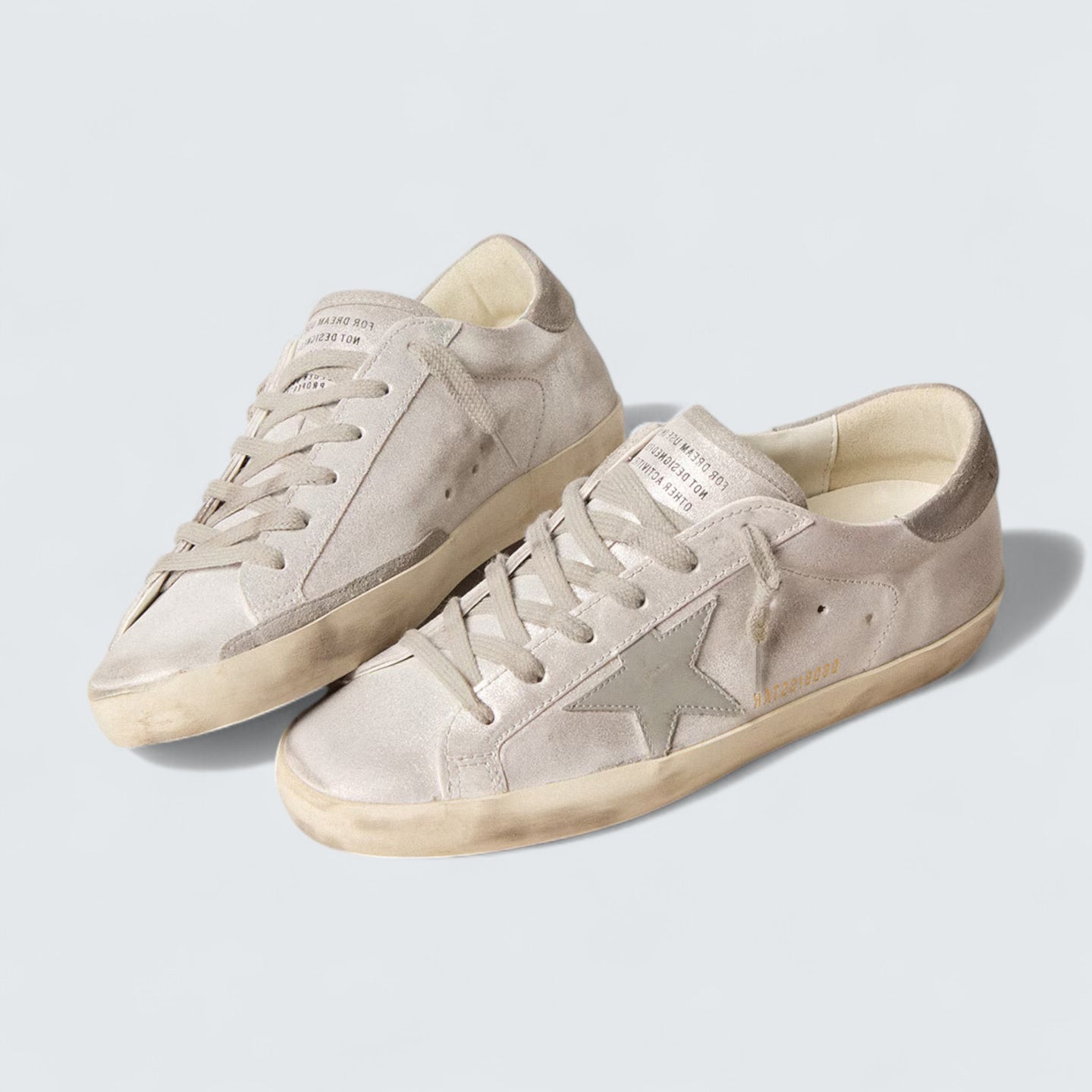 Super-Star 'Gray-White Glitter-Effect Leather with Ice-Gray Leather Star'