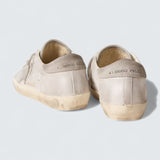 Super-Star 'Gray-White Glitter-Effect Leather with Ice-Gray Leather Star'