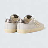 Super-Star 'White Leather with Crackle Leather Star and Metallic Foiled Leather Heel Tab'