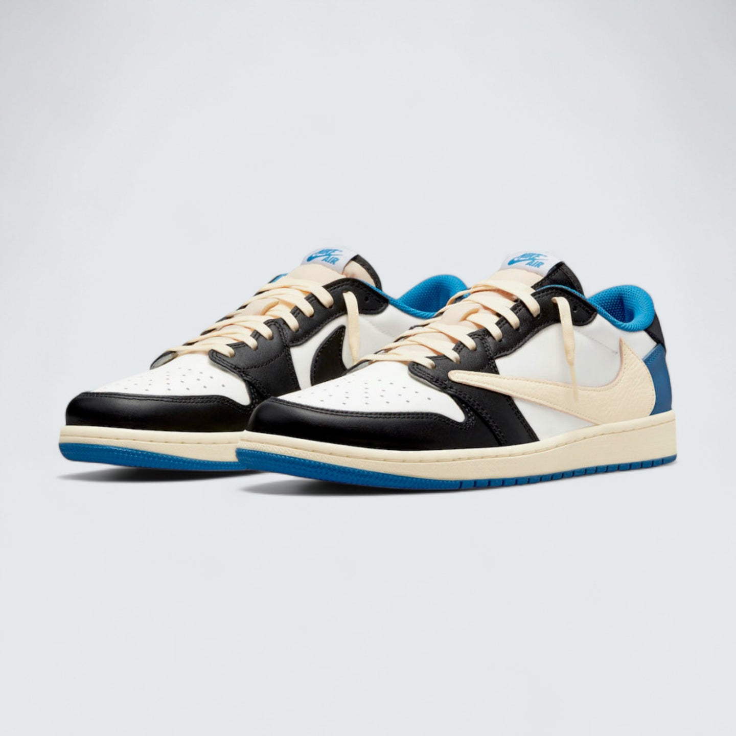 Travis Scott x Fragment Design x Air Jordan 1 Low OG 'Sail Black Military Blue'