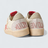 Ball Star 'Valentine’s Day White Leather with Red Leather Star and Red Swarovski Lettering'
