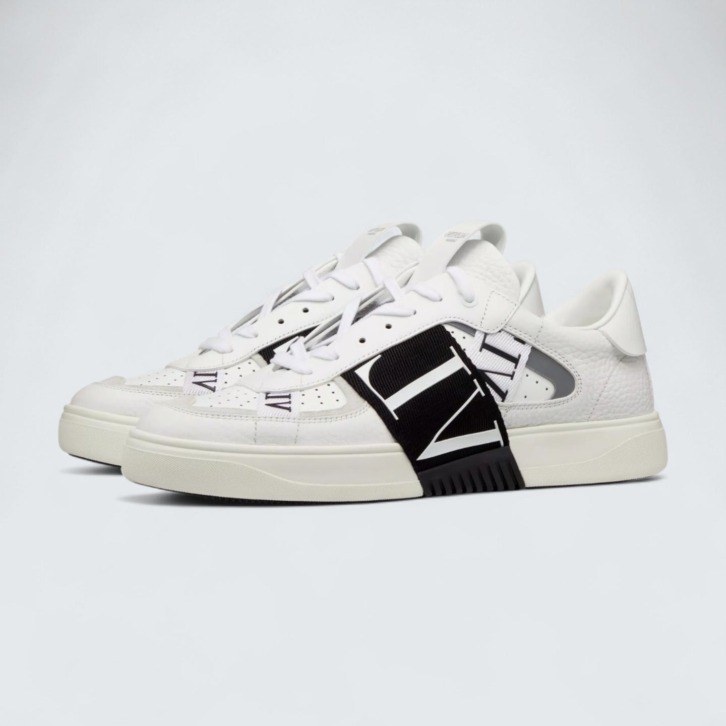 Valentino Garavani Low‑Top Calfskin VL7N Sneaker with Bands 'White/Black'