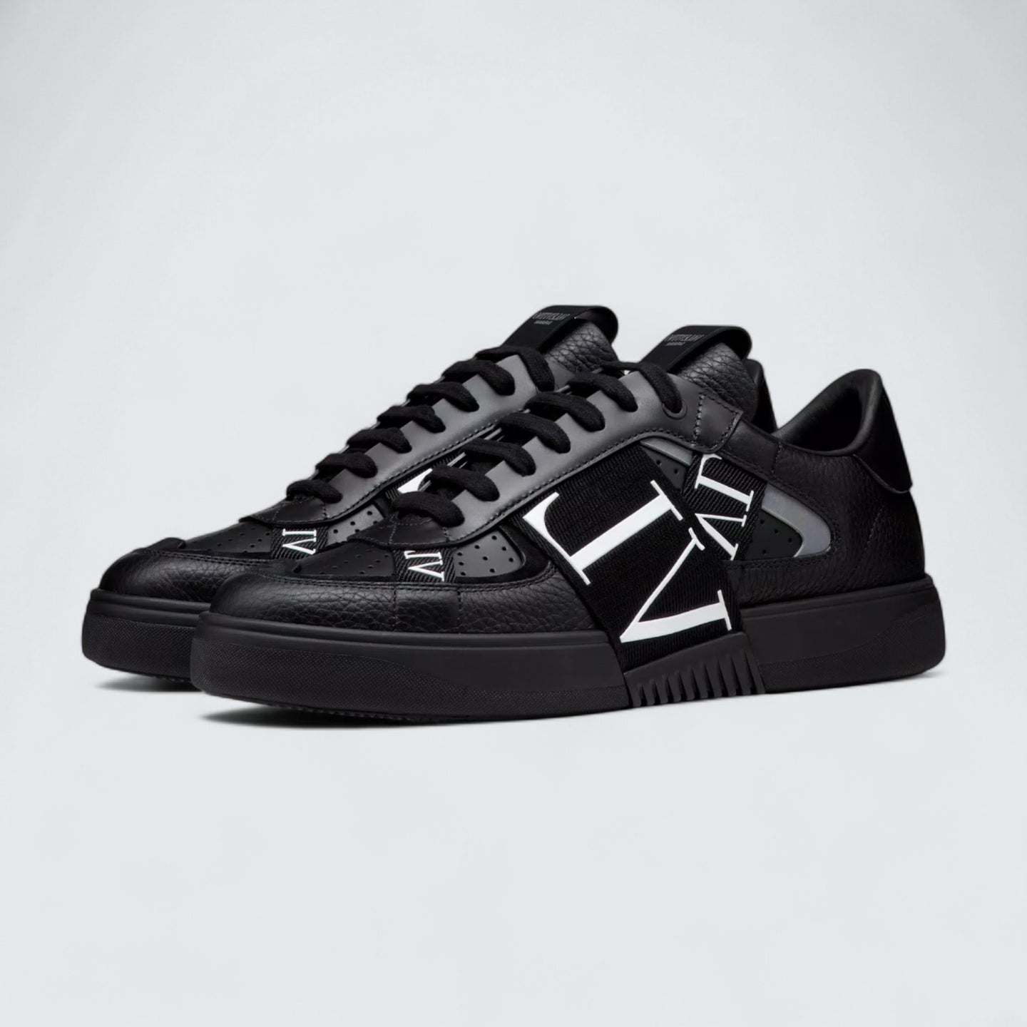 Valentino Garavani Low‑Top Calfskin VL7N Sneaker with Bands 'Black'