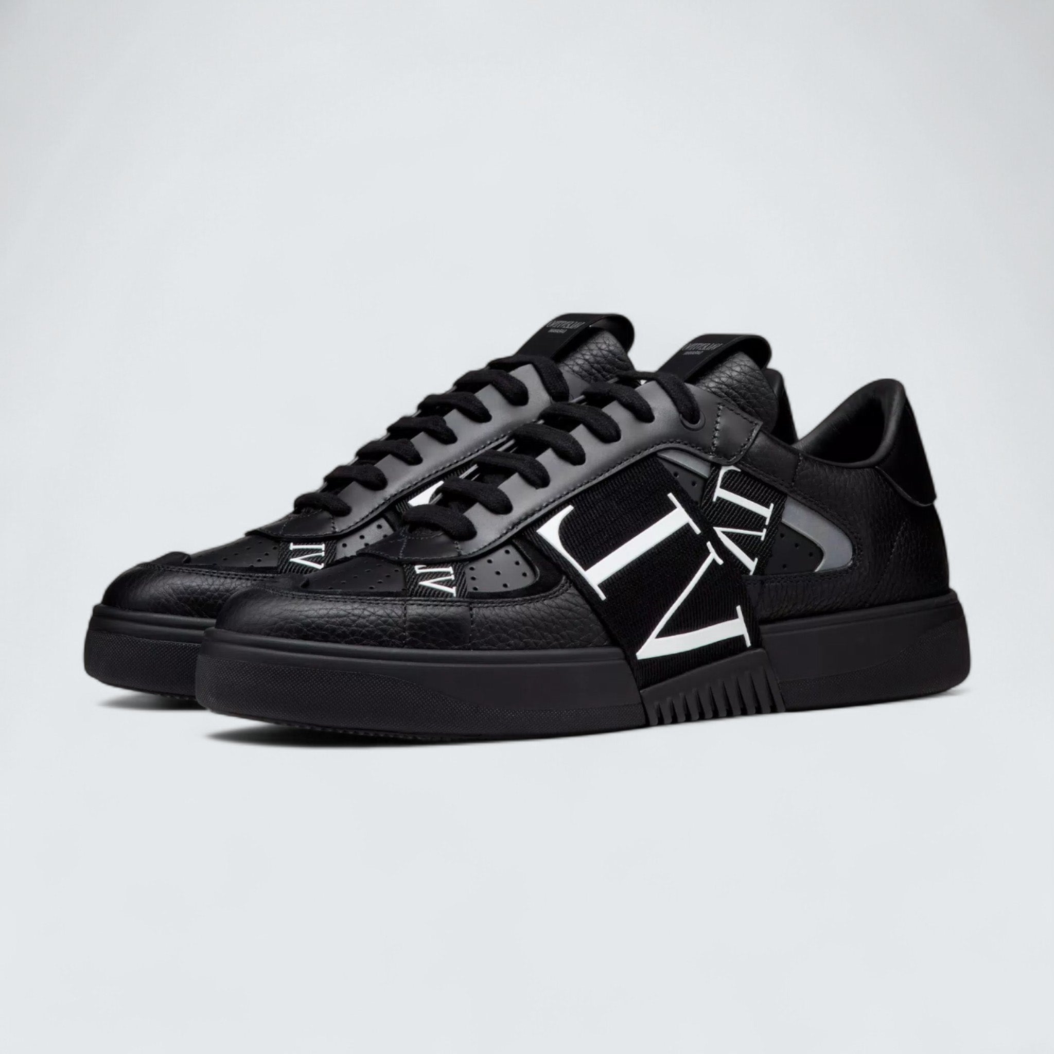 Valentino Garavani Low‑Top Calfskin VL7N Sneaker with Bands 'Black'