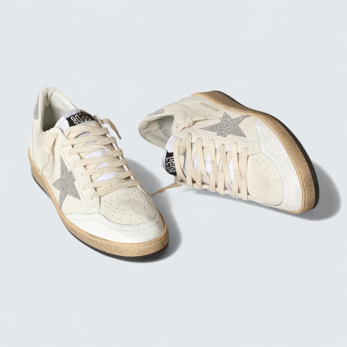 Ball Star 'White Leather with Swarovski Crystal Star and Heel Tab'