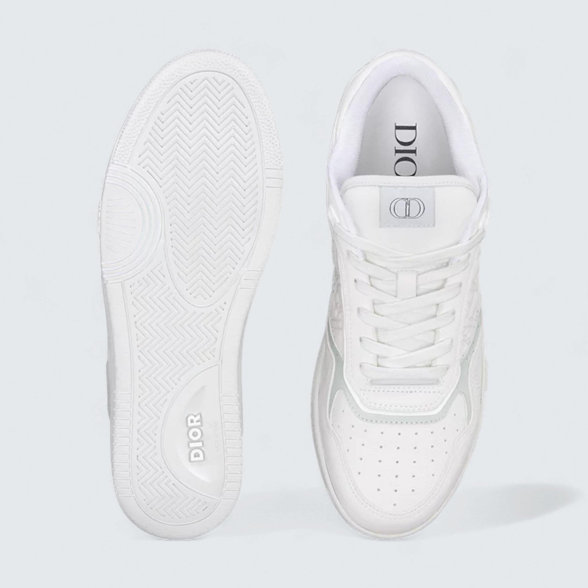 B27 Uptown Low-Top Sneaker ’White Grained Calfskin and White Dior Gravity Leather’