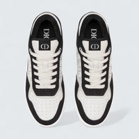B27 Uptown Low-Top Sneaker ’White Smooth Calfskin, Black Denim and White Dior Oblique Galaxy Leather’