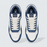 B27 Uptown Low-Top Sneaker ’White Smooth Calfskin, Blue Denim and White Dior Oblique Galaxy Leather’