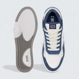 B27 Uptown Low-Top Sneaker ’White Smooth Calfskin, Blue Denim and White Dior Oblique Galaxy Leather’
