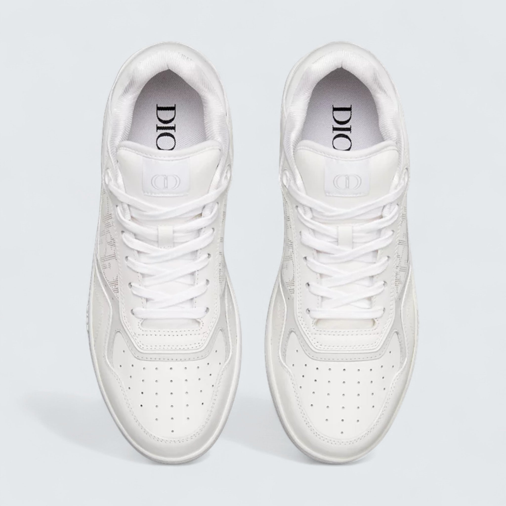 B27 Uptown Low-Top Sneaker ’White Smooth Calfskin and White Dior Oblique Galaxy Leather’