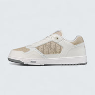 B27 Uptown Low-Top Sneaker ’White and Beige Smooth Calfskin with Beige Dior Oblique Galaxy Leather’