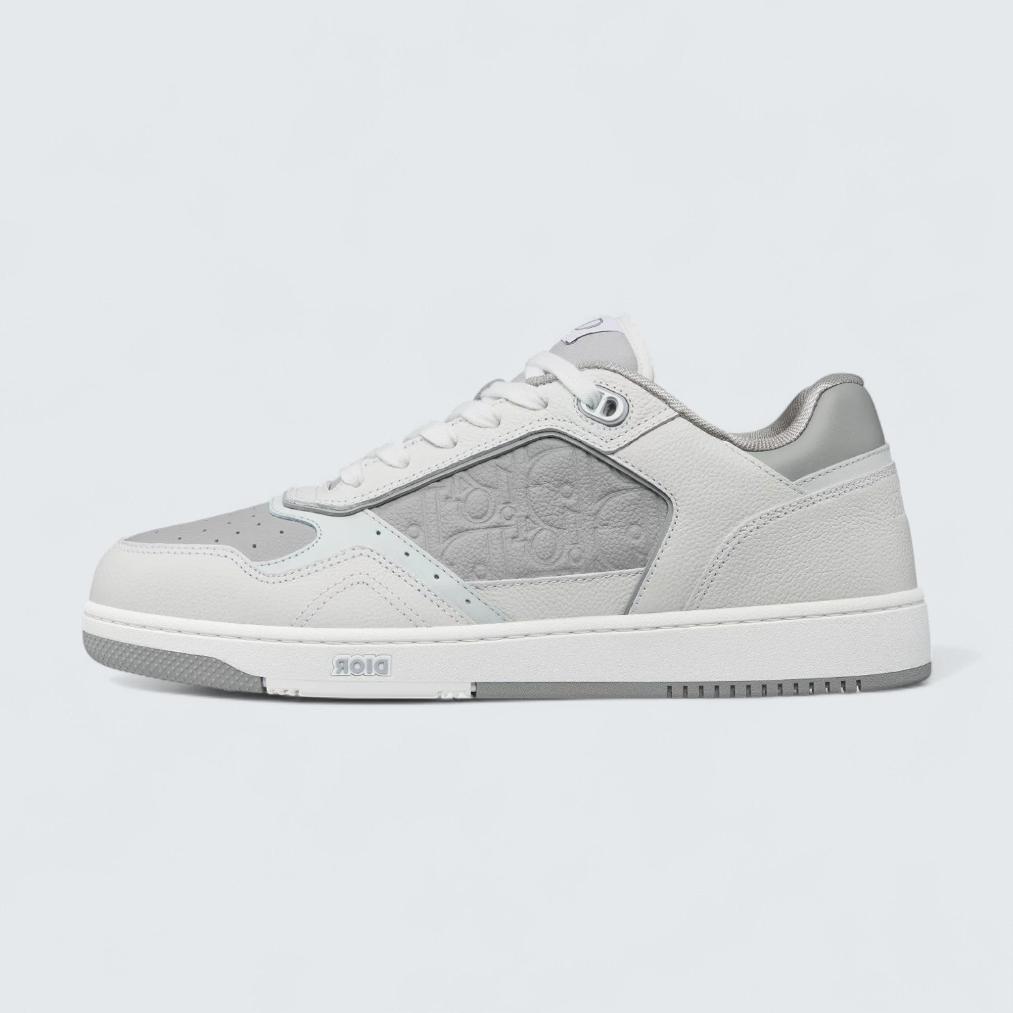 B27 Uptown Low-Top Sneaker ’White and Dior Gray Grained Calfskin with Dior Gray Dior Gravity Leather’