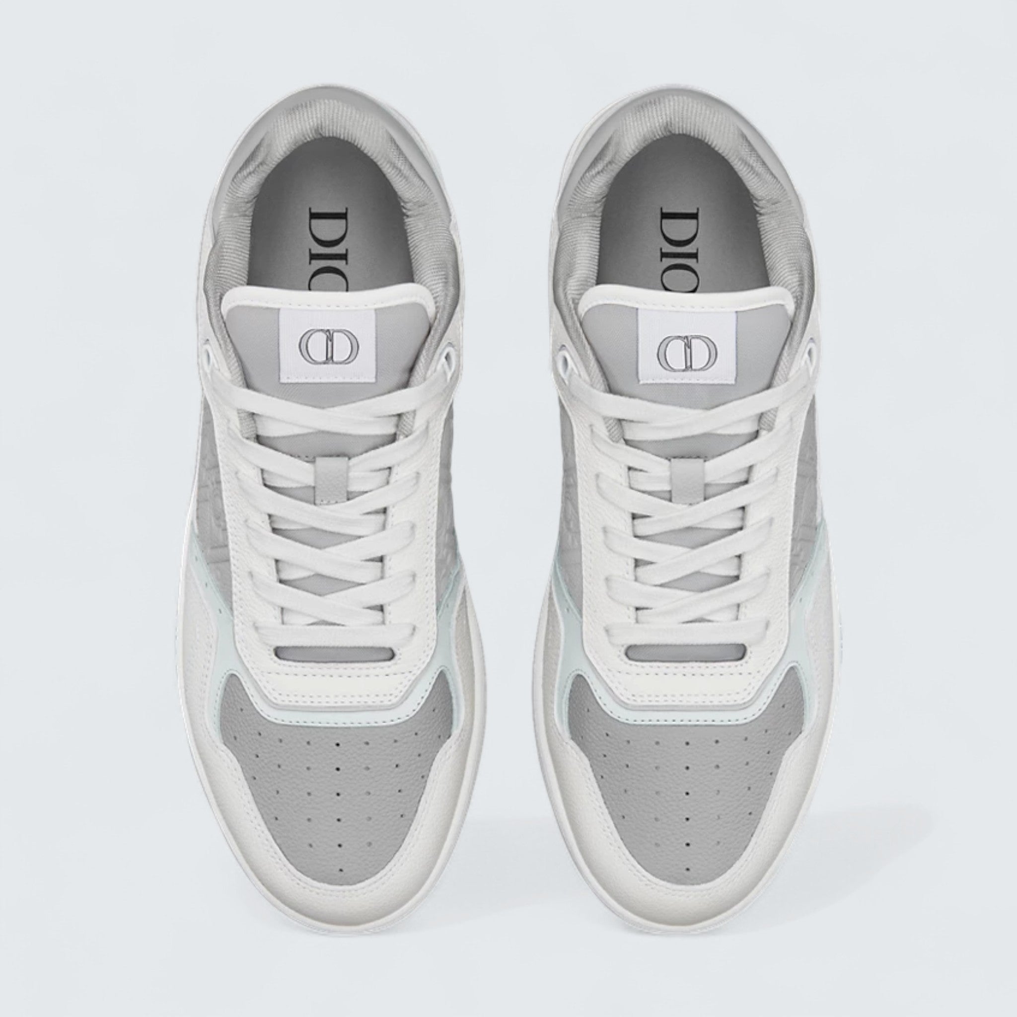 B27 Uptown Low-Top Sneaker ’White and Dior Gray Grained Calfskin with Dior Gray Dior Gravity Leather’
