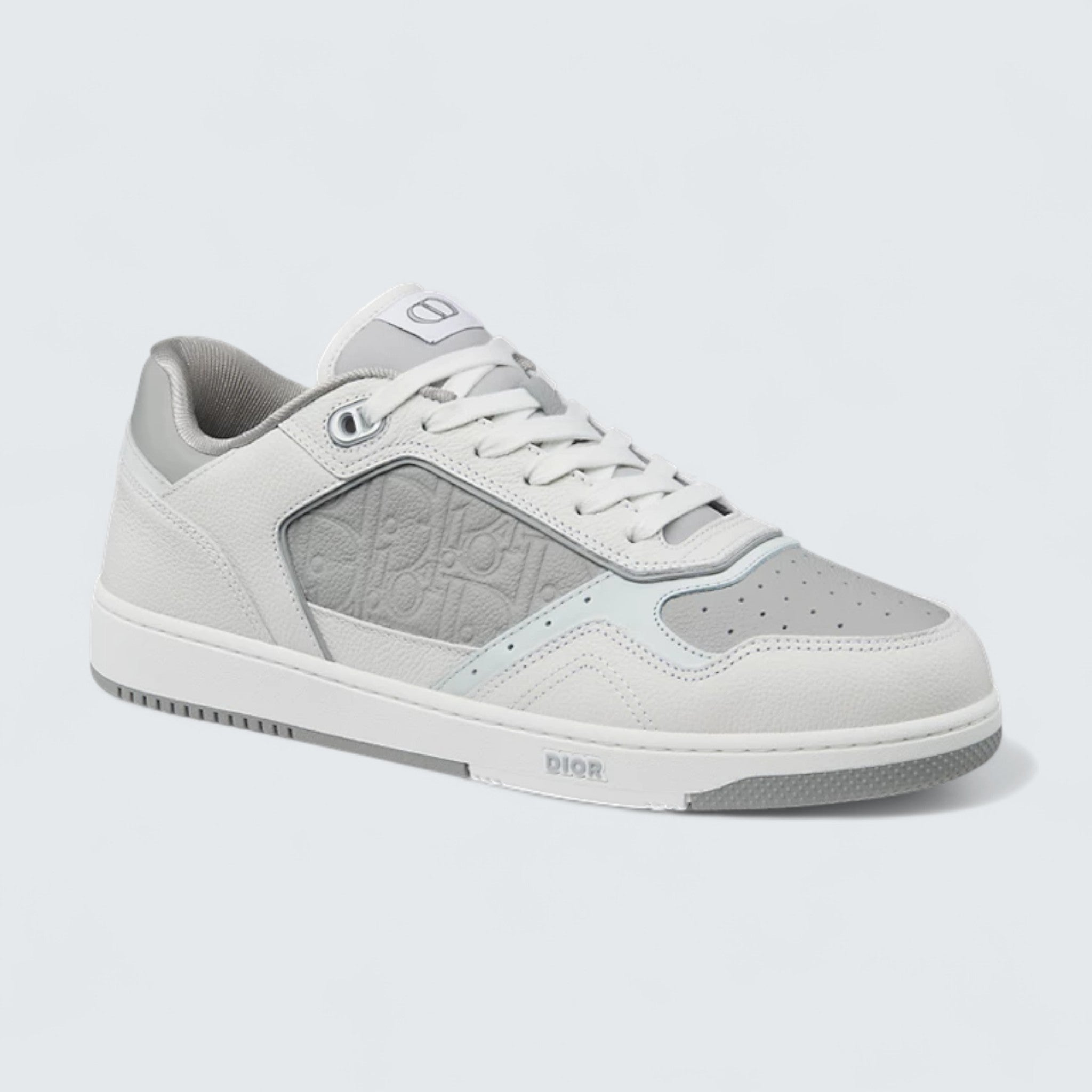 B27 Uptown Low-Top Sneaker ’White and Dior Gray Grained Calfskin with Dior Gray Dior Gravity Leather’