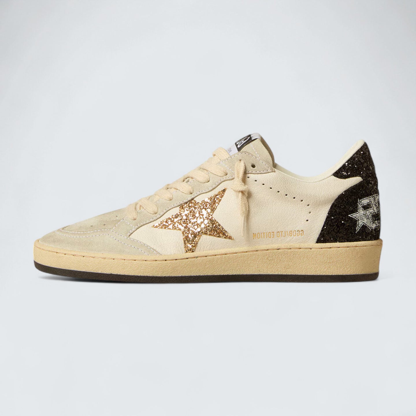 Ball Star LTD 'Nappa and Suede with Gold Glitter Star and Black Glitter Heel Tab'