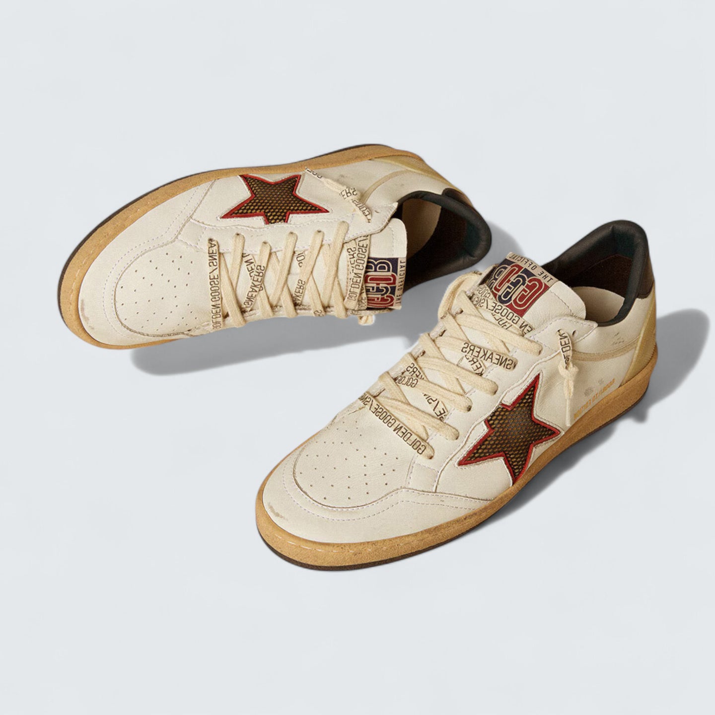 Ball Star LTD 'White Leather with Midnight Blue Mesh Star and Midnight Blue Leather Heel Tab'