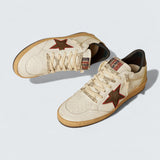 Ball Star LTD 'White Leather with Midnight Blue Mesh Star and Midnight Blue Leather Heel Tab'