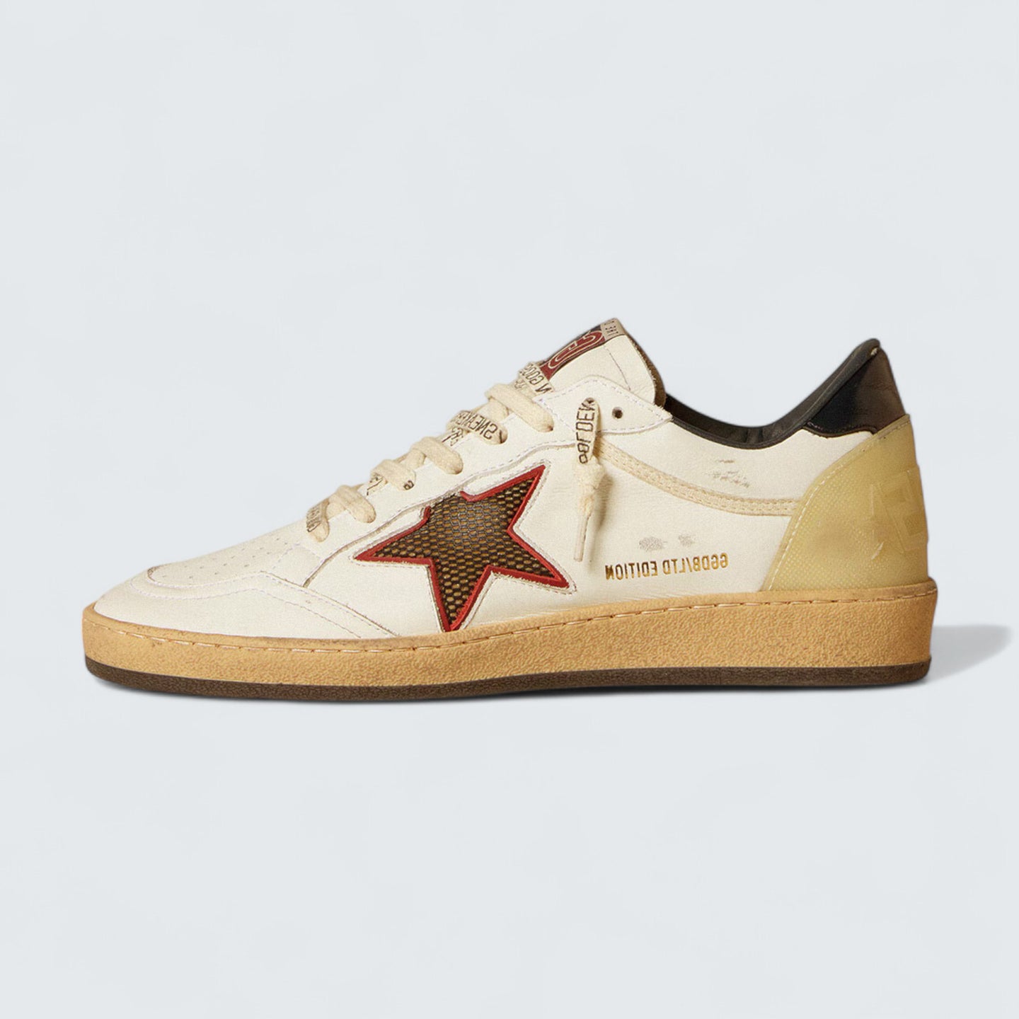 Ball Star LTD 'White Leather with Midnight Blue Mesh Star and Midnight Blue Leather Heel Tab'