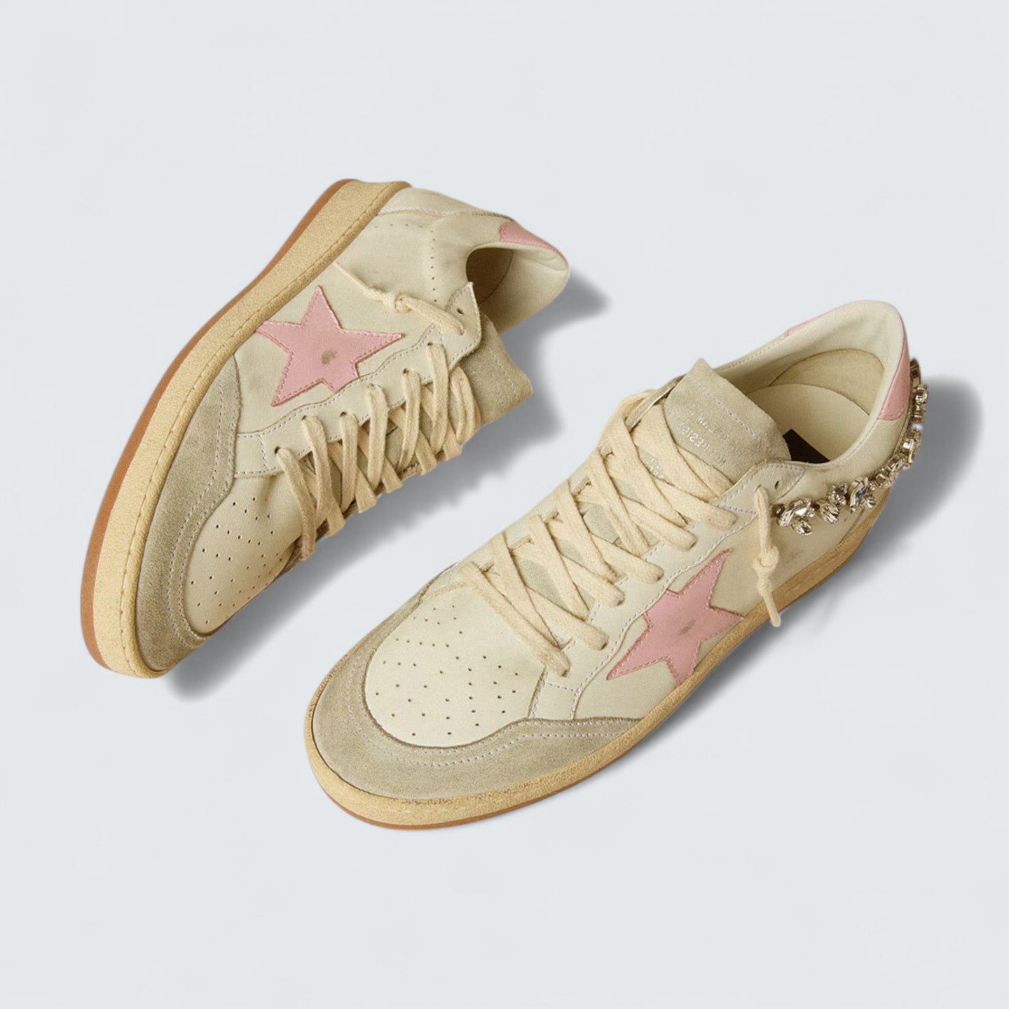 Ball Star LTD 'White Leather with Pink Leather Star and Crystal Decoration'
