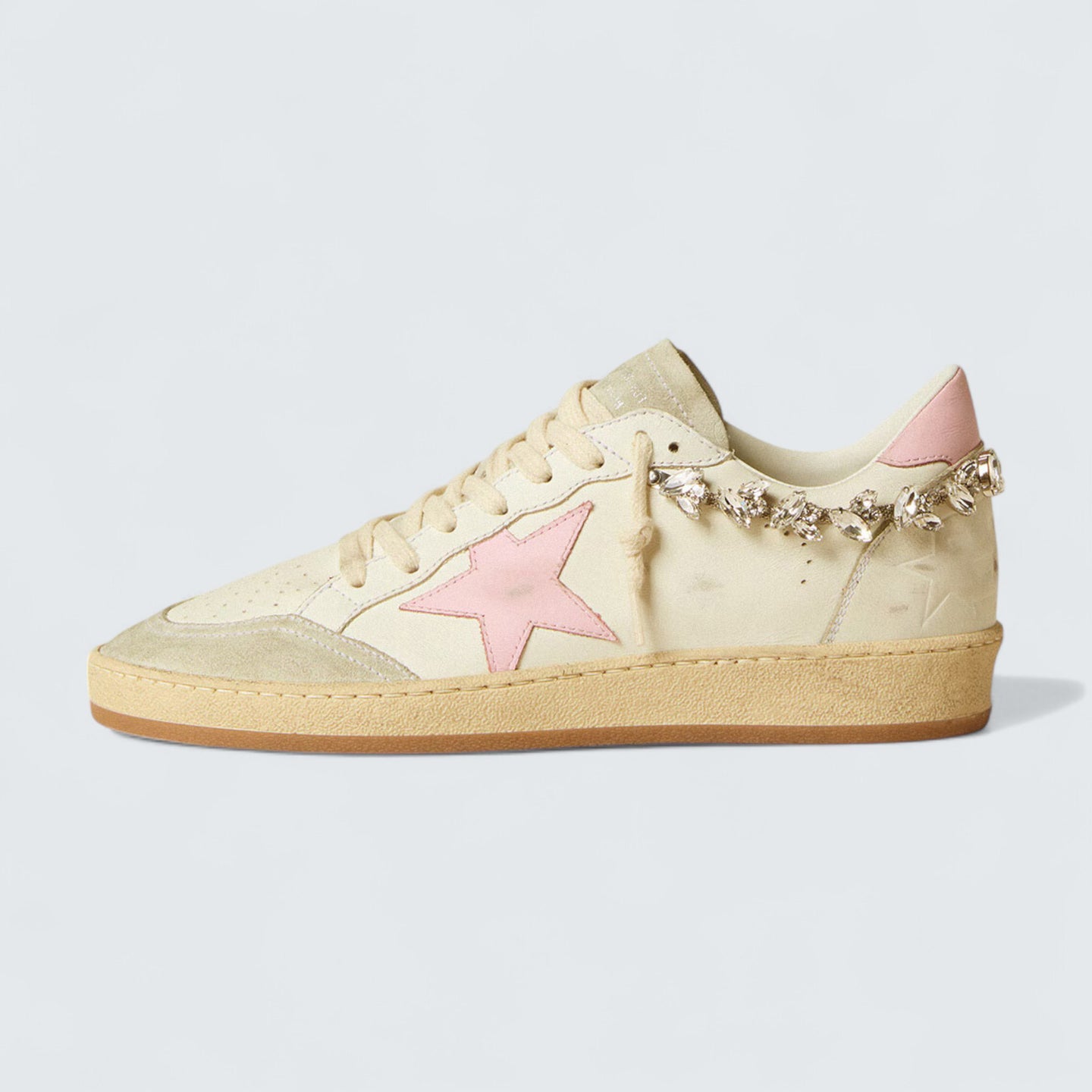 Ball Star LTD 'White Leather with Pink Leather Star and Crystal Decoration'