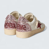 Ball Star LTD 'White Nappa with Red Leather Star and Pink Glitter Heel Tab'