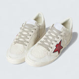 Ball Star LTD 'White Nappa with Red Leather Star and Silver Metallic Heel Tab'