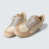 Ball Star LTD 'Light Yellow Leather with White Leather Star and Burgundy Leather Heel Tab'