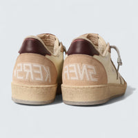 Ball Star LTD 'Light Yellow Leather with White Leather Star and Burgundy Leather Heel Tab'