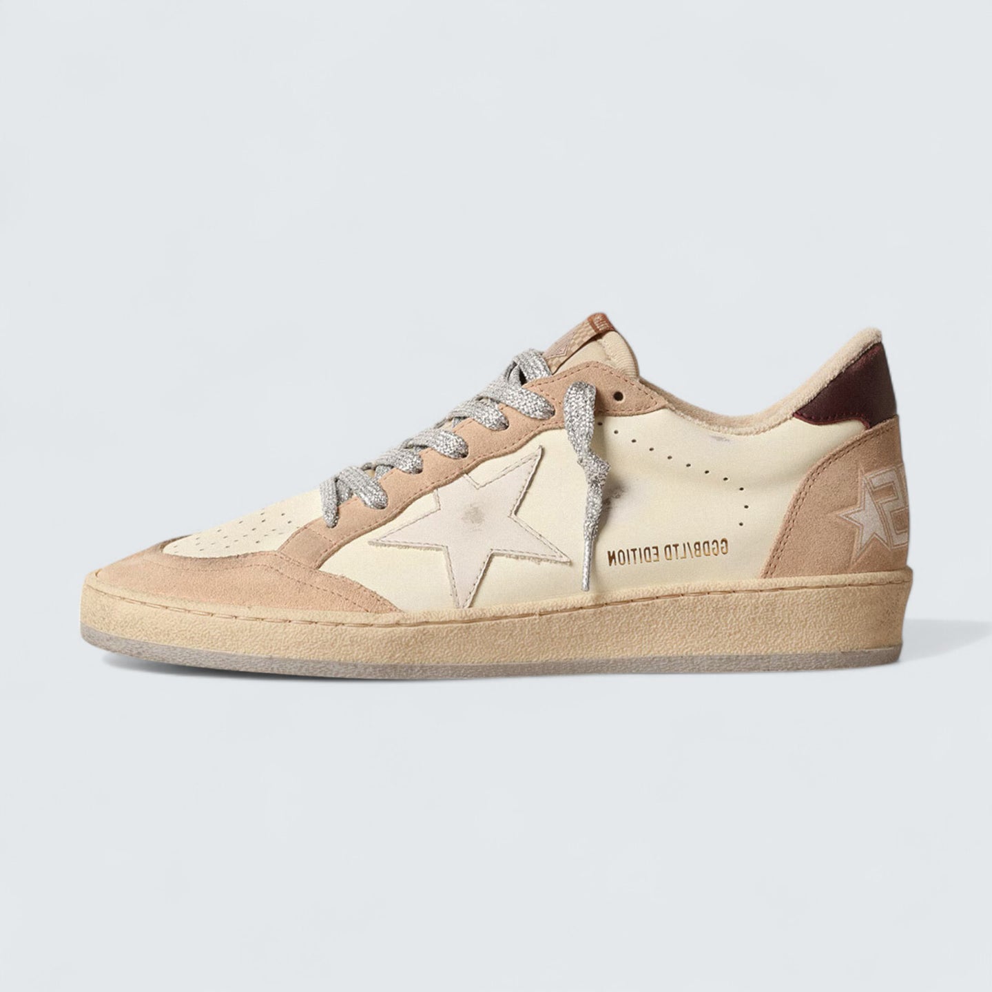 Ball Star LTD 'Light Yellow Leather with White Leather Star and Burgundy Leather Heel Tab'