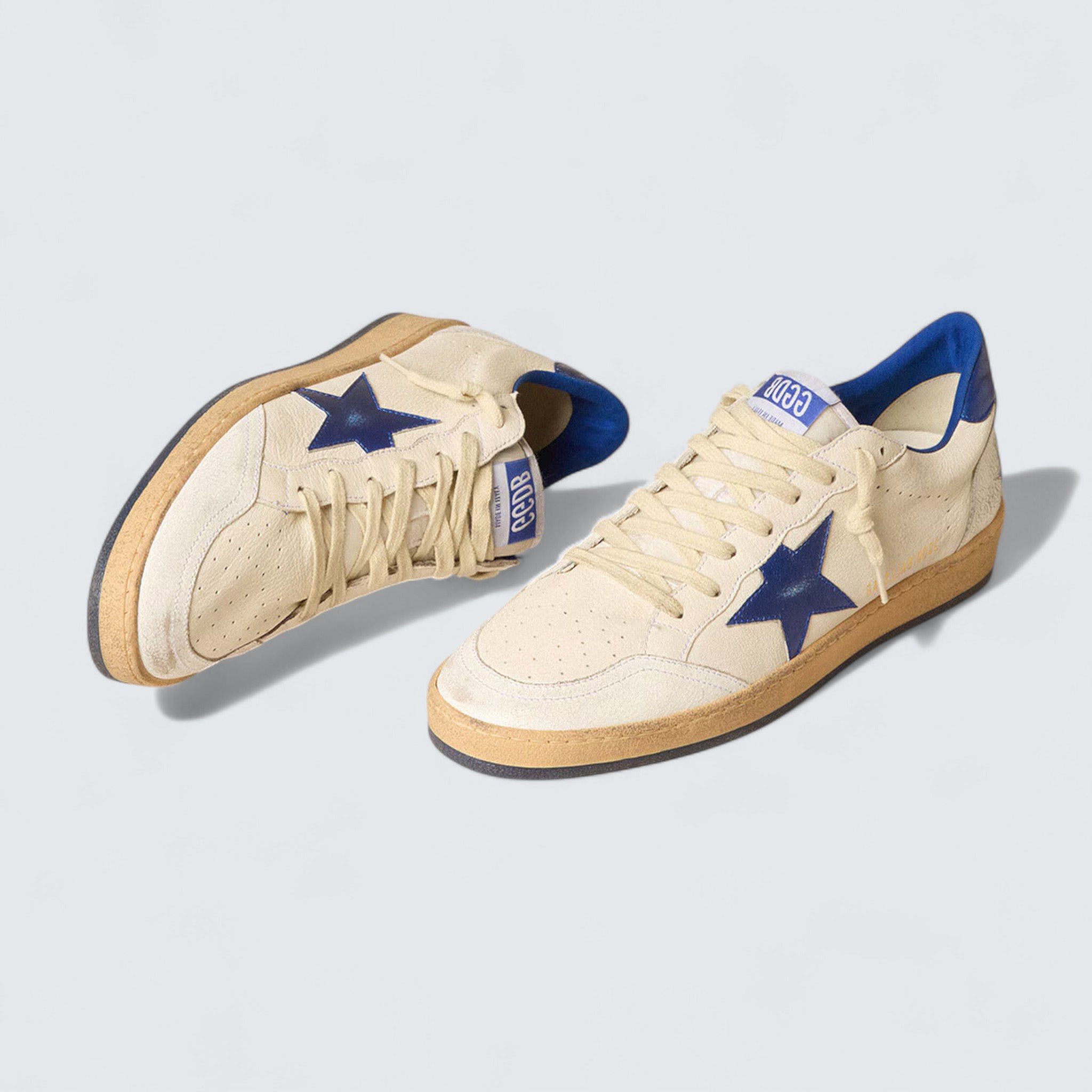 Ball Star Wishes 'White Nappa Leather with Bright Blue Laminated Star and Heel Tab'