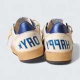 Ball Star Wishes 'White Nappa Leather with Bright Blue Laminated Star and Heel Tab'