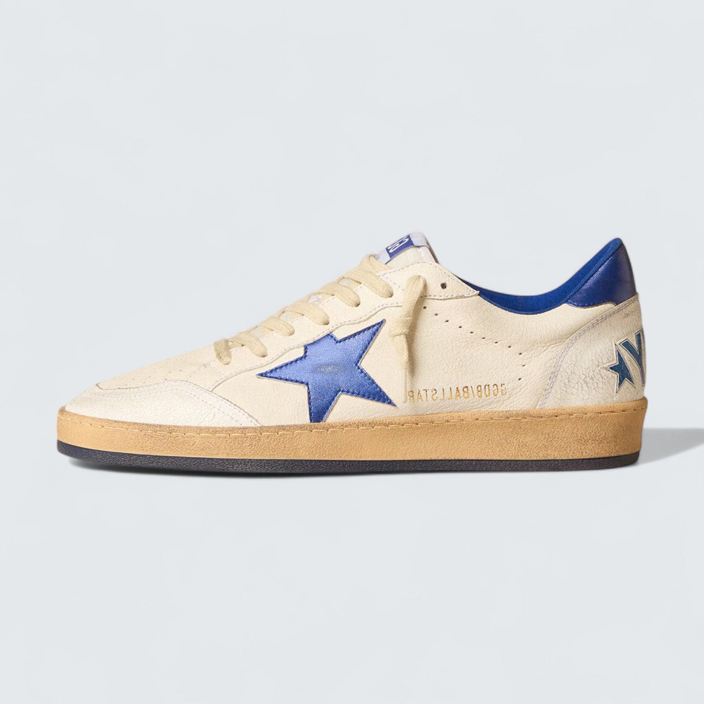 Ball Star Wishes 'White Nappa Leather with Bright Blue Laminated Star and Heel Tab'