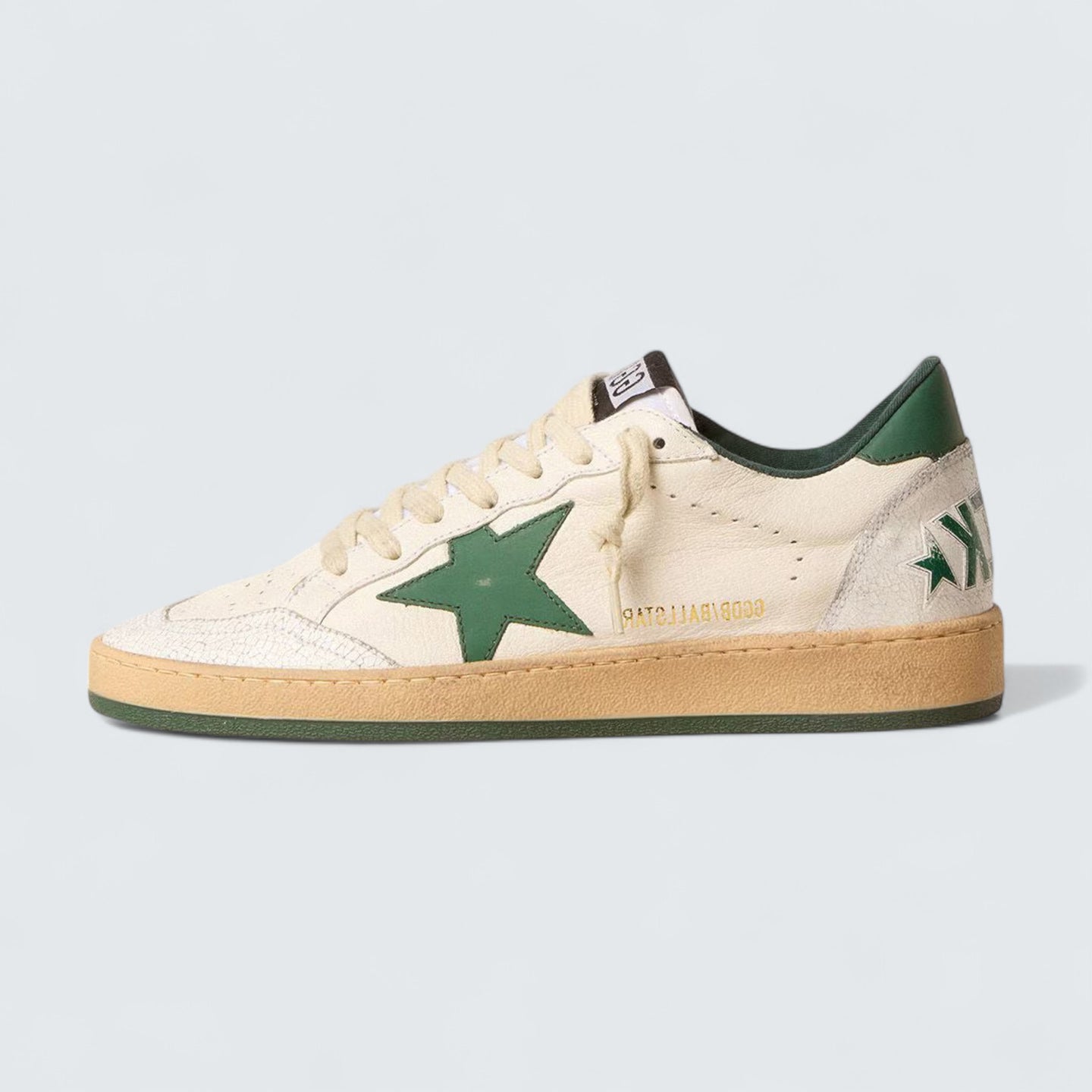 Ball Star Wishes 'White Nappa Leather with Green Leather Star and Heel Tab'