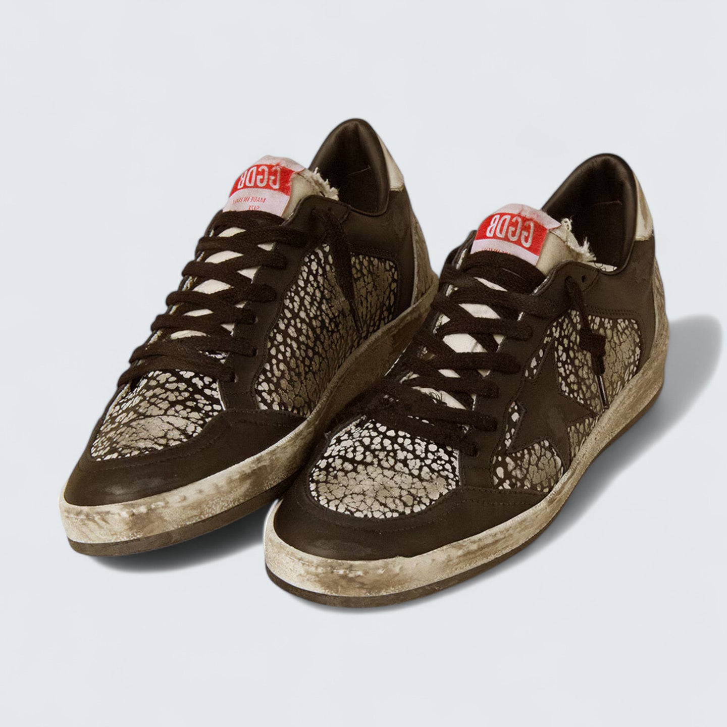 Ball Star 'Elephant-Print Leather with Black Leather Star'